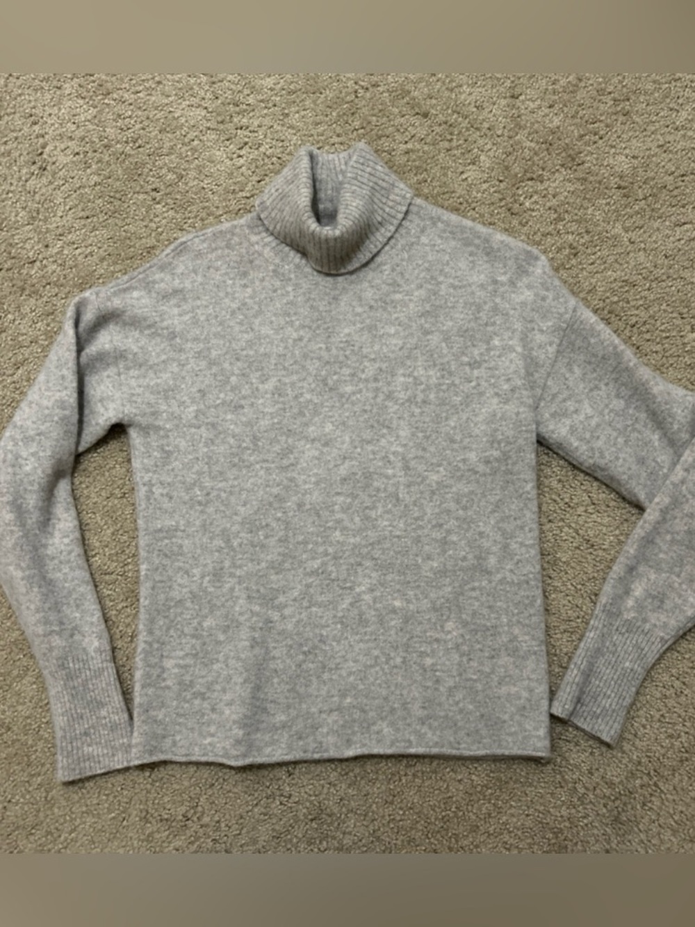 Light Gray Turtleneck Sweater - Women's Cozy Knit